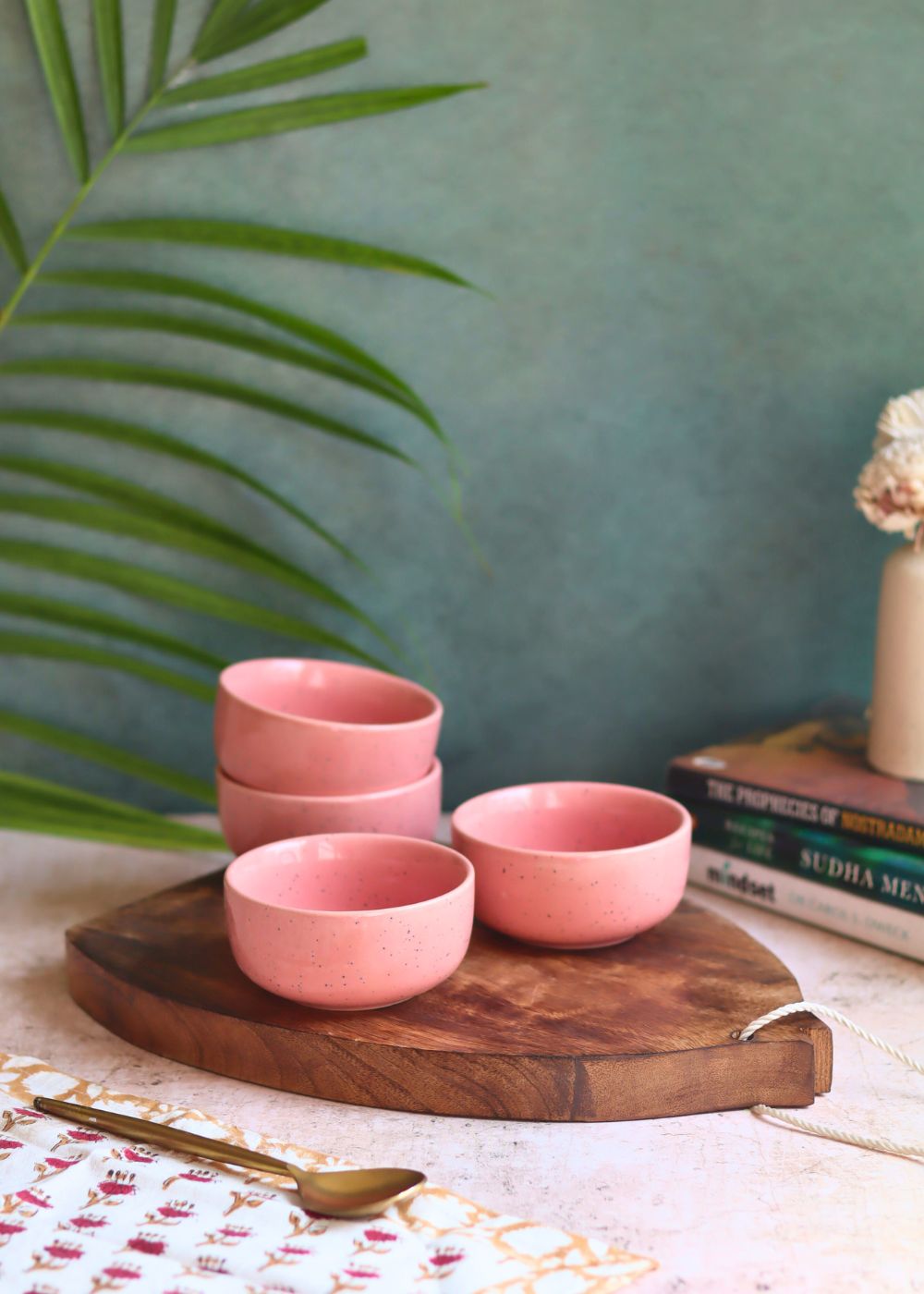 Set of 4 - Rosy Pink Katori handmade in india