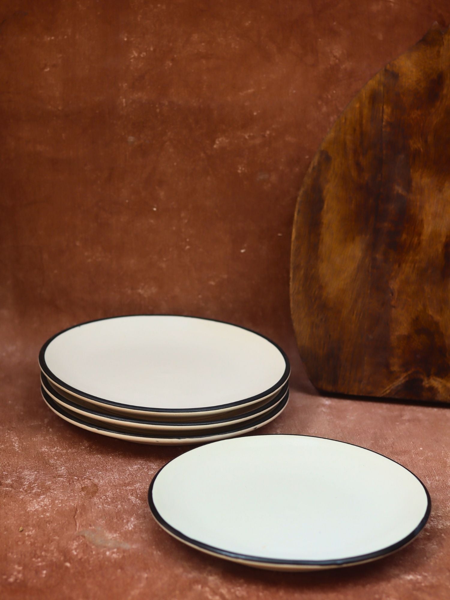 Set of 4 - Basic White Dinner Plate handmade in India