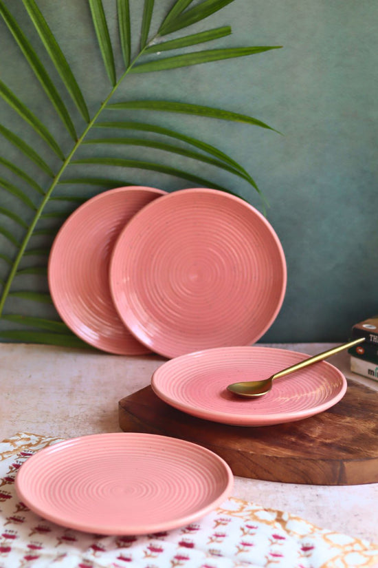 Handmade Set of 4 - Rosy Pink Quarter Plate
