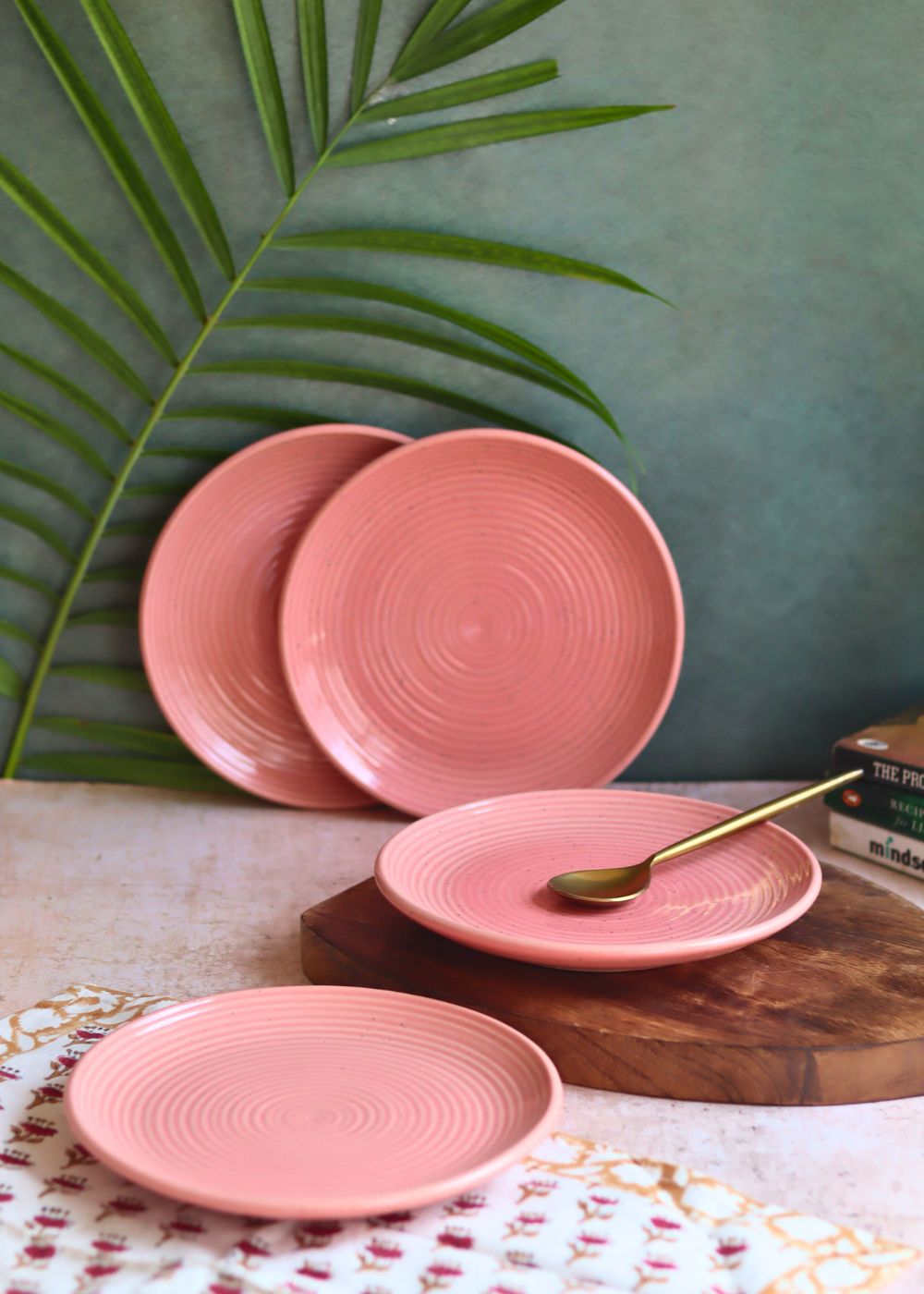 Handmade Set of 4 - Rosy Pink Quarter Plate