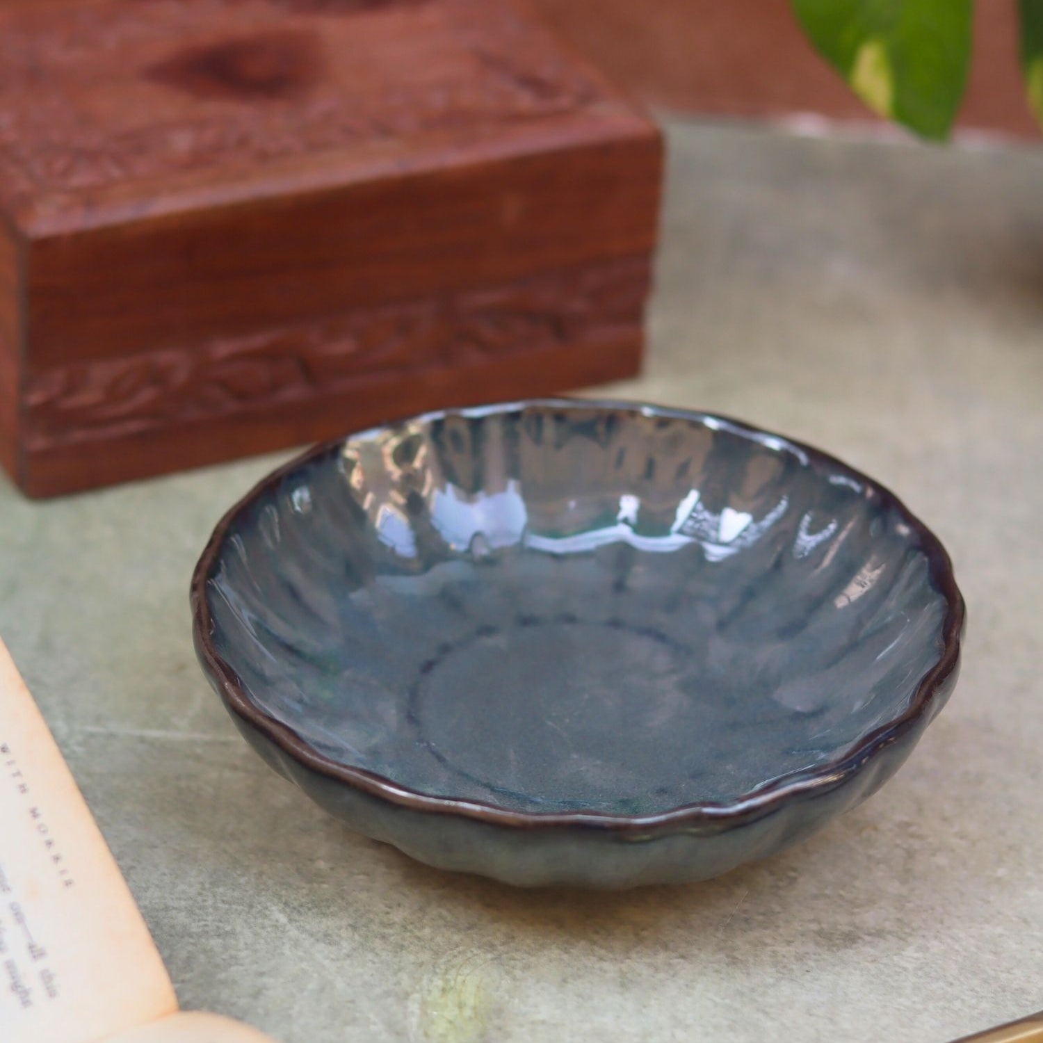Handmade Blossom Bowl - Grey