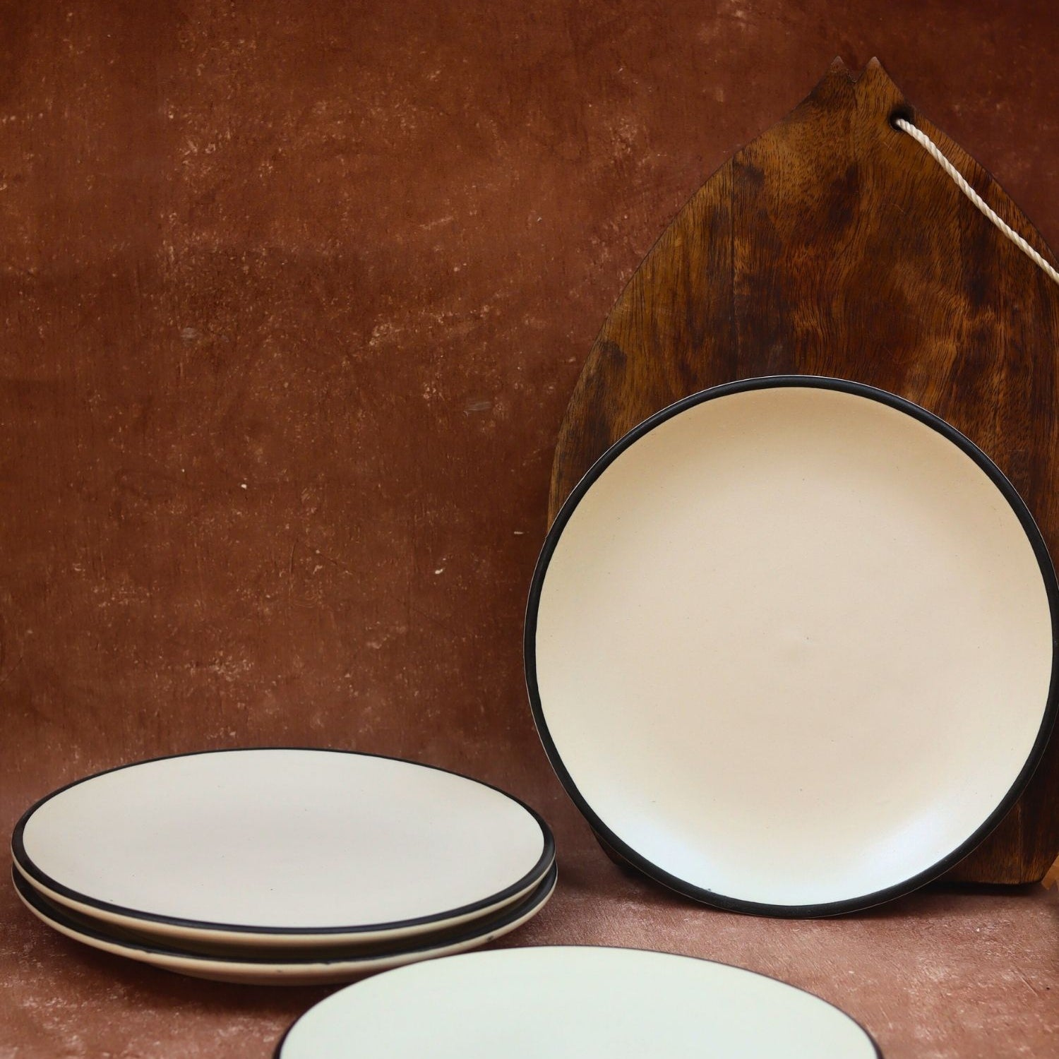 Handmade Set of 4 - Basic White Dinner Plate