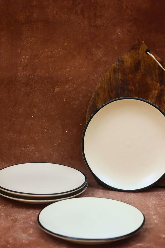 Handmade Set of 4 - Basic White Dinner Plate