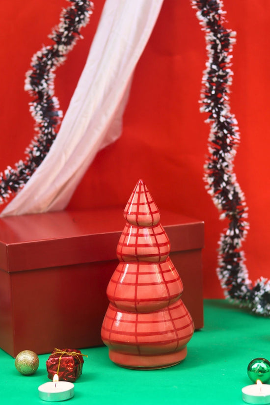 Blush Pink Christmas tree in a Gift Box made by ceramic