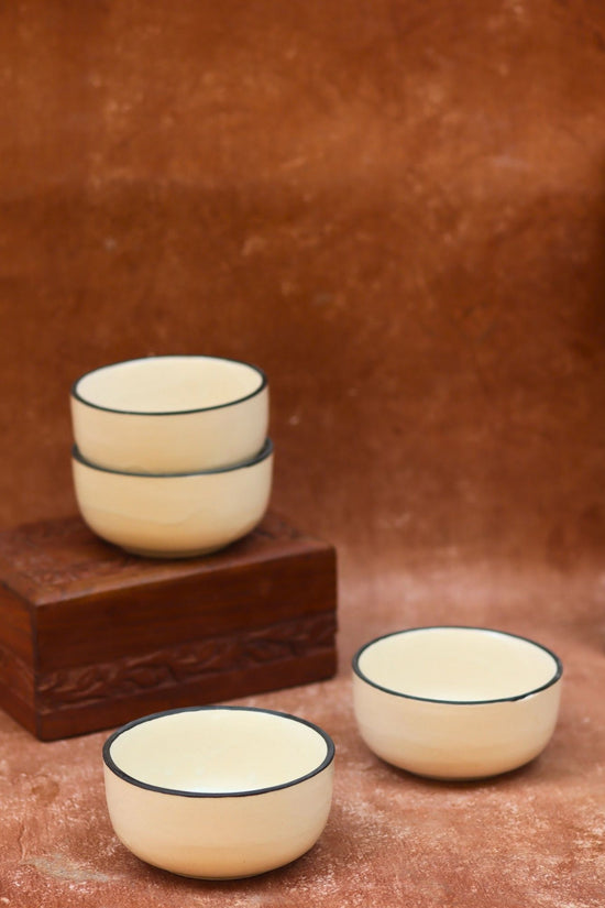 Handmade Set of 4 - Basic White Katori