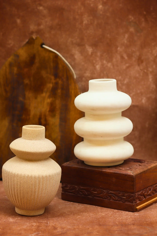 Handmade Isola & Sanded Moulded Vase combo