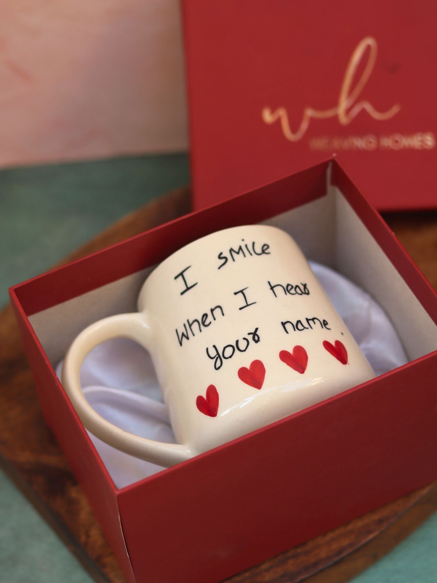I Smile When I heart your name mug in a Gift Box with premium quality  material