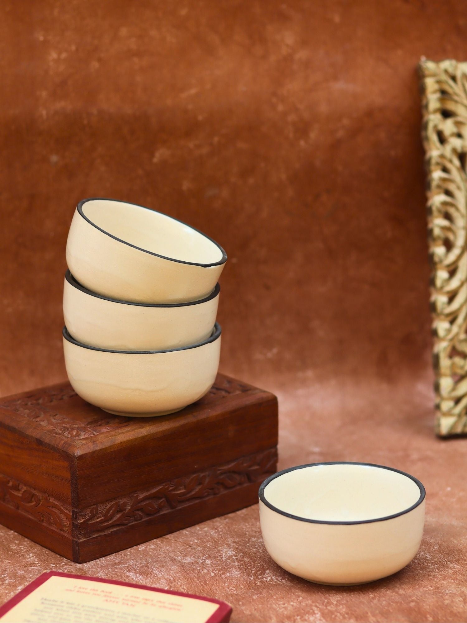 Set of 4 - Basic White Katori made by ceramic