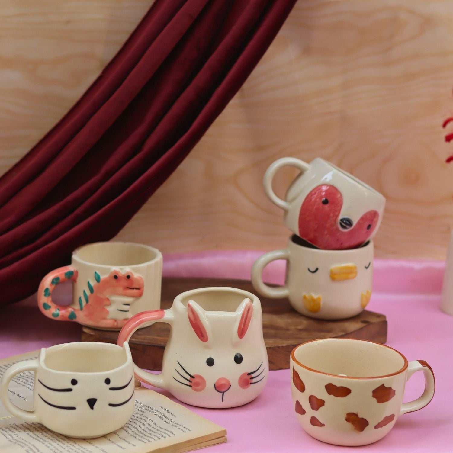 Set of 6 Animal Delight Mugs (for the price of 5) made by ceramic