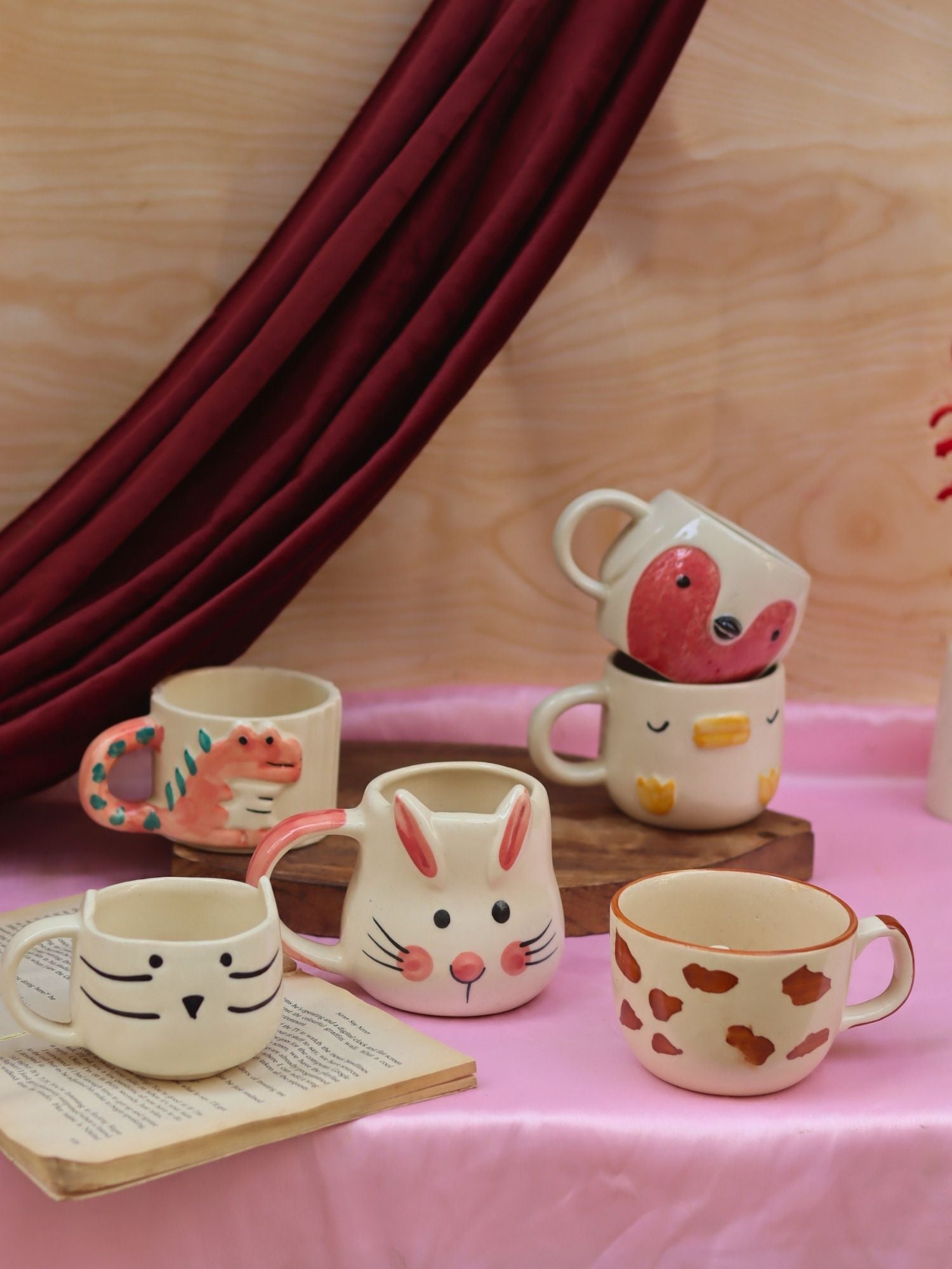 Set of 6 Animal Delight Mugs (for the price of 5) made by ceramic