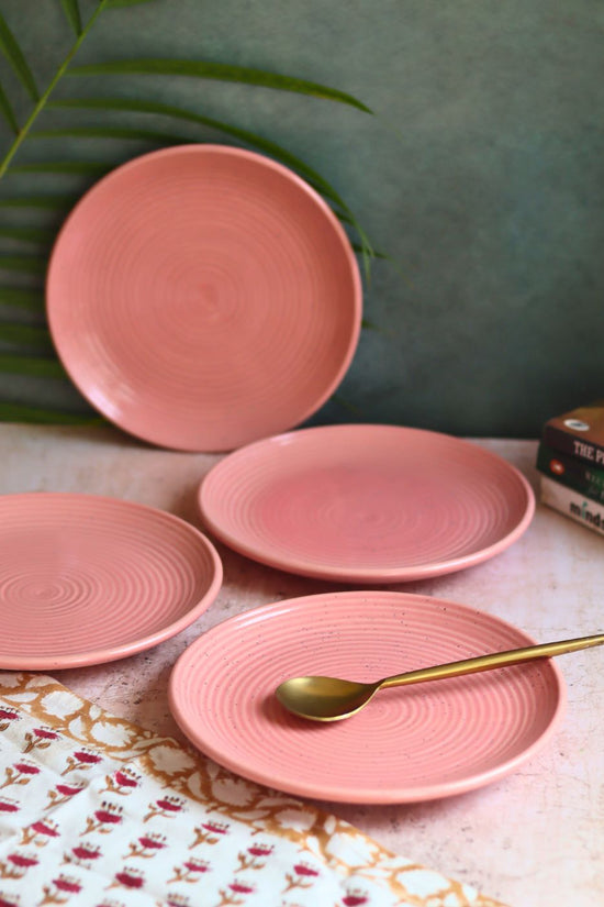 Set of 4 - Rosy Pink Quarter Plate