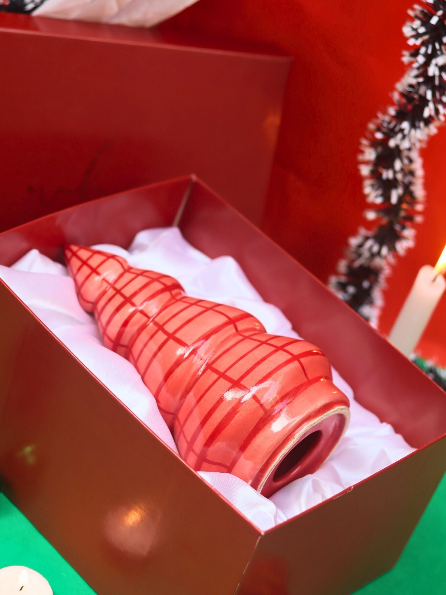 Blush Pink Christmas tree in a Gift Box handmade in India