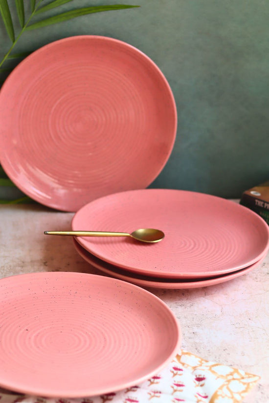 Handmade Set of 4 - Rosy Pink Dinner Plate