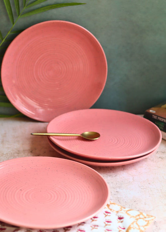 Handmade Set of 4 - Rosy Pink Dinner Plate