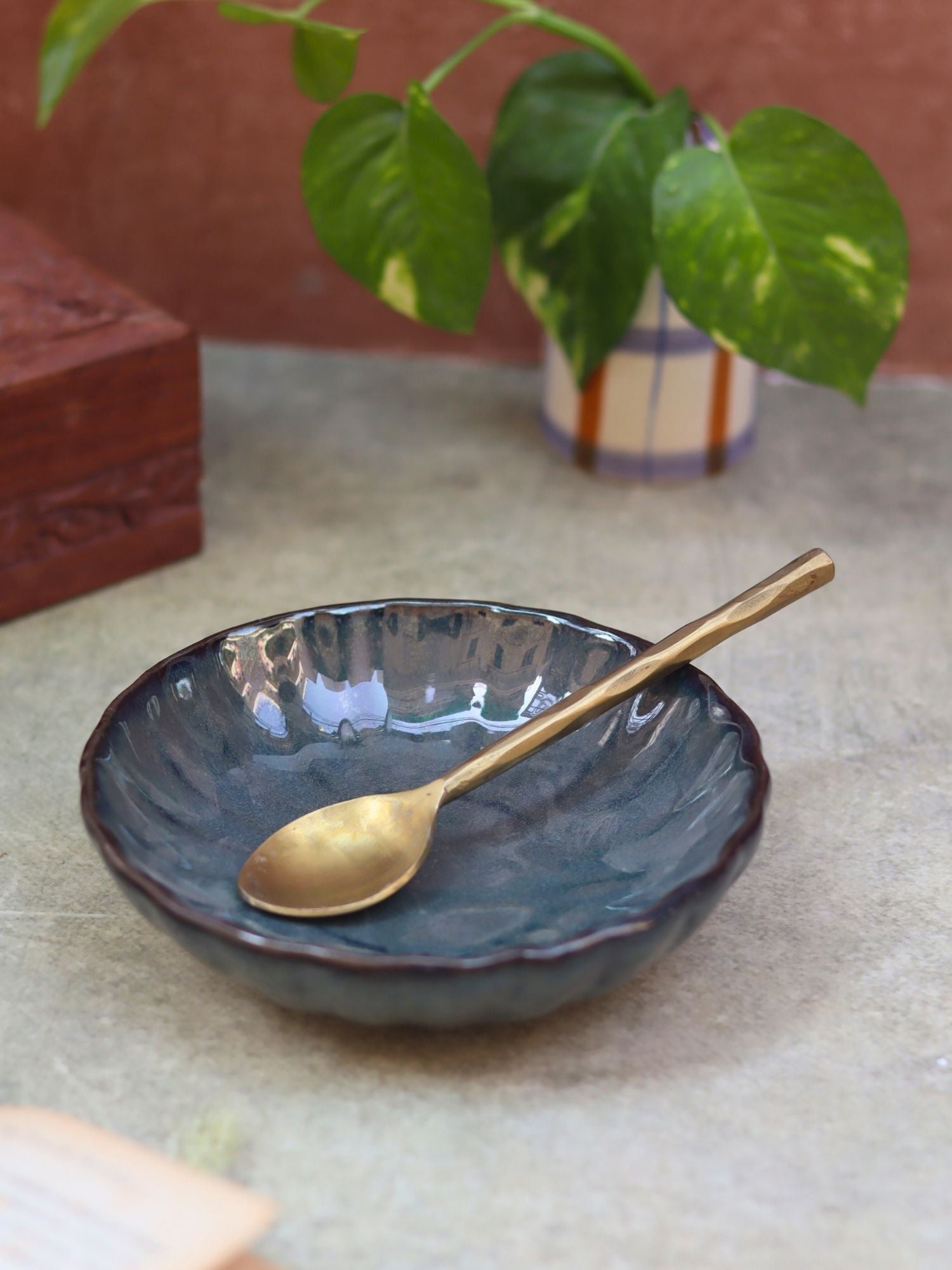 Blossom Bowl - Grey handmade in India