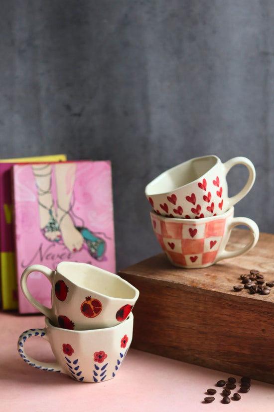 Set of 4 Pinteresty Coffee Mugs made by ceramic