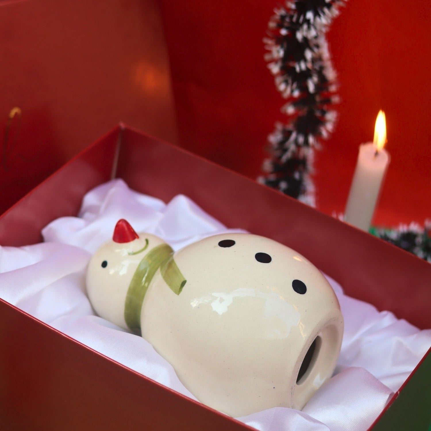 Lead free The Christmas Snowman in a Gift Box