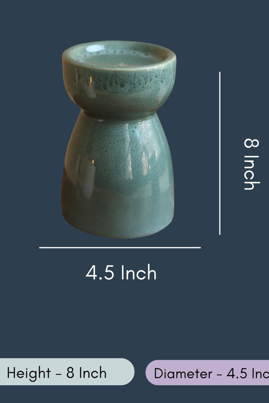 Green Pillar Candle Holder - Large