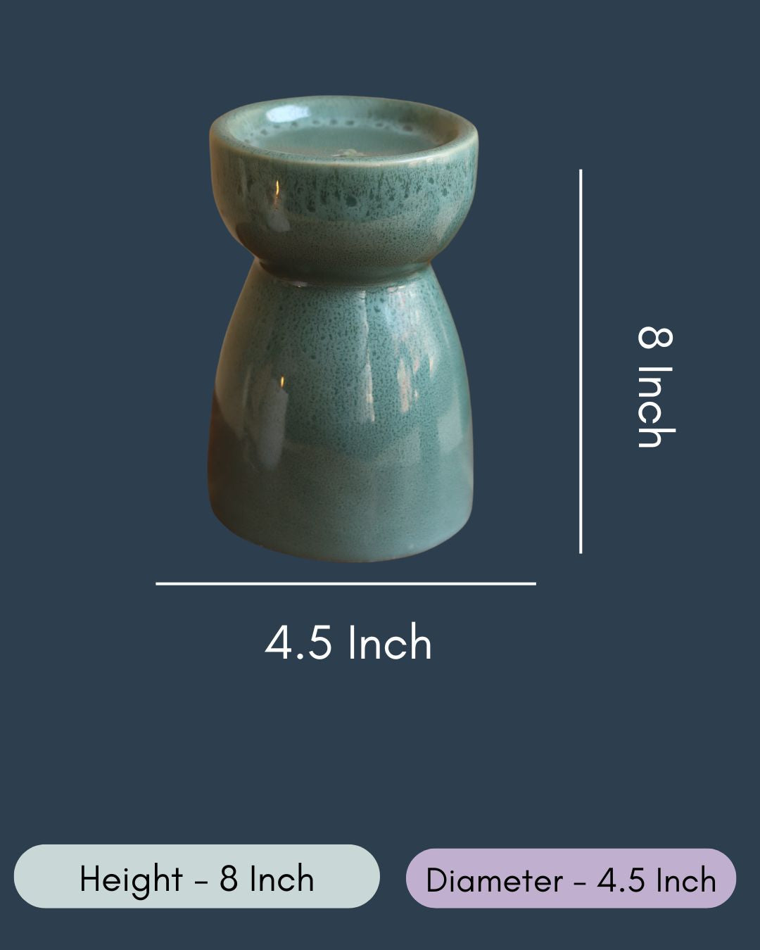 Green Pillar Candle Holder - Large