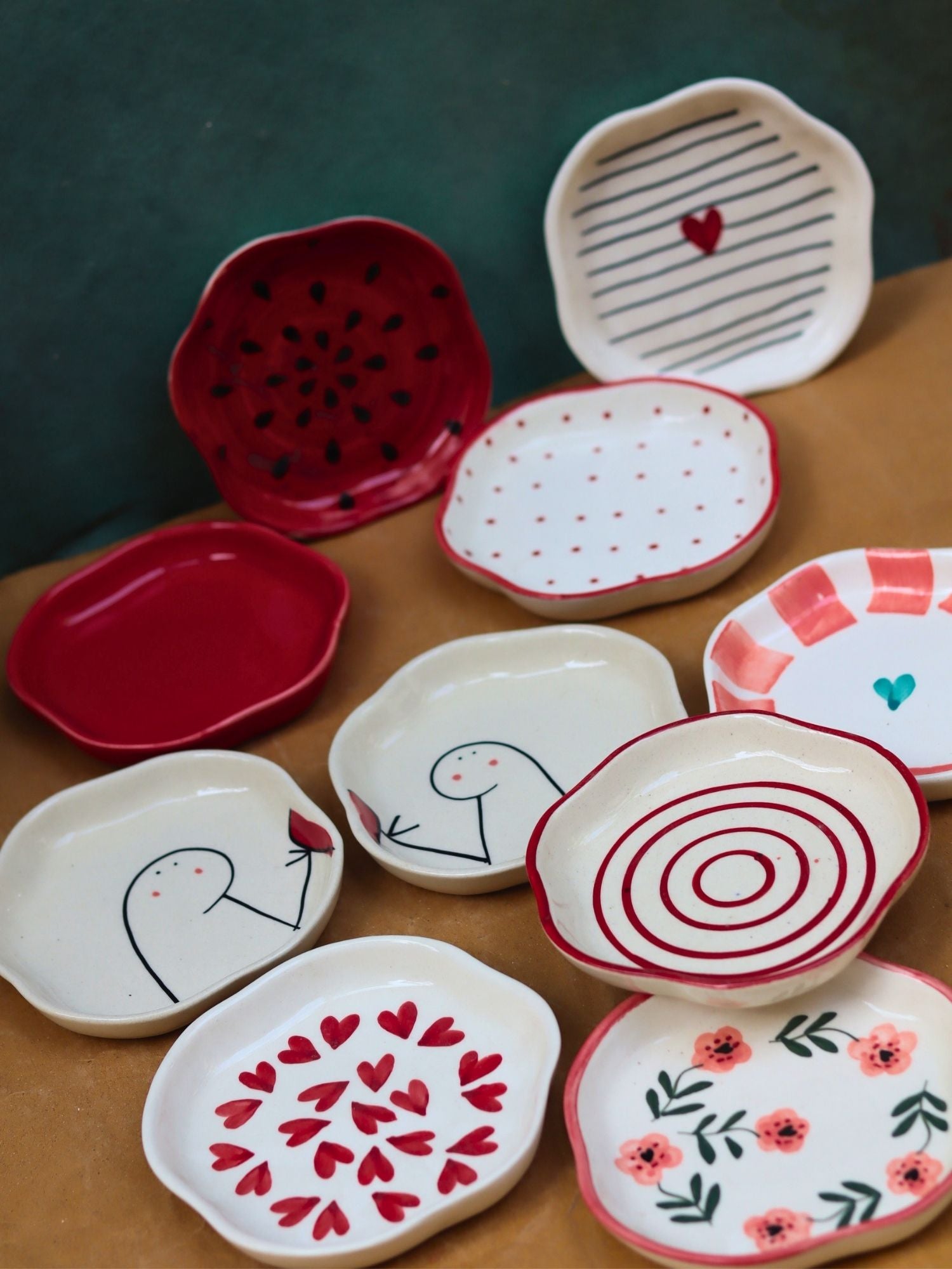 Set of 10 Bite Bliss handmade dessert plate (for the price of 7)