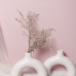 Ceramic half donut vase white 