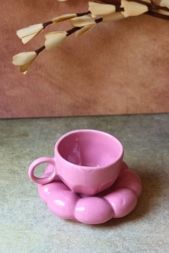 Pink Sunflower Cup & Saucer