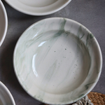 Green marble pasta plates 