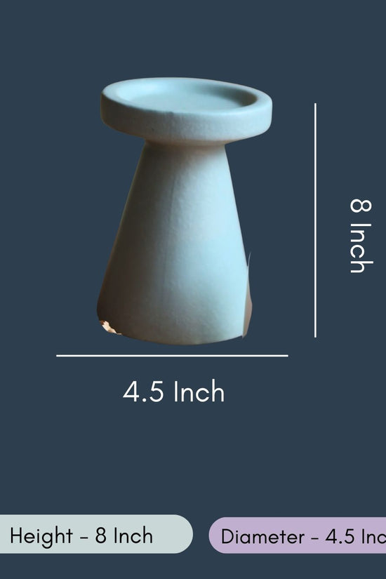 Sky Blue Pillar Candle Holder - Large