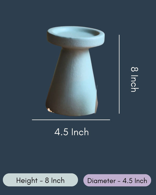 Sky Blue Pillar Candle Holder - Large