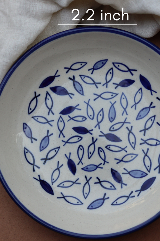 Handmade ceramic fish plate height & breadth