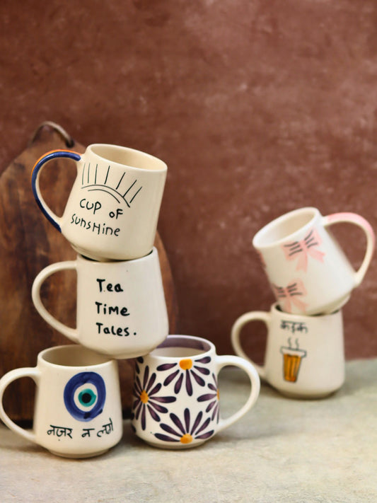 Set of 6 Simple Sips mugs combo (for the price of 5) made by ceramic