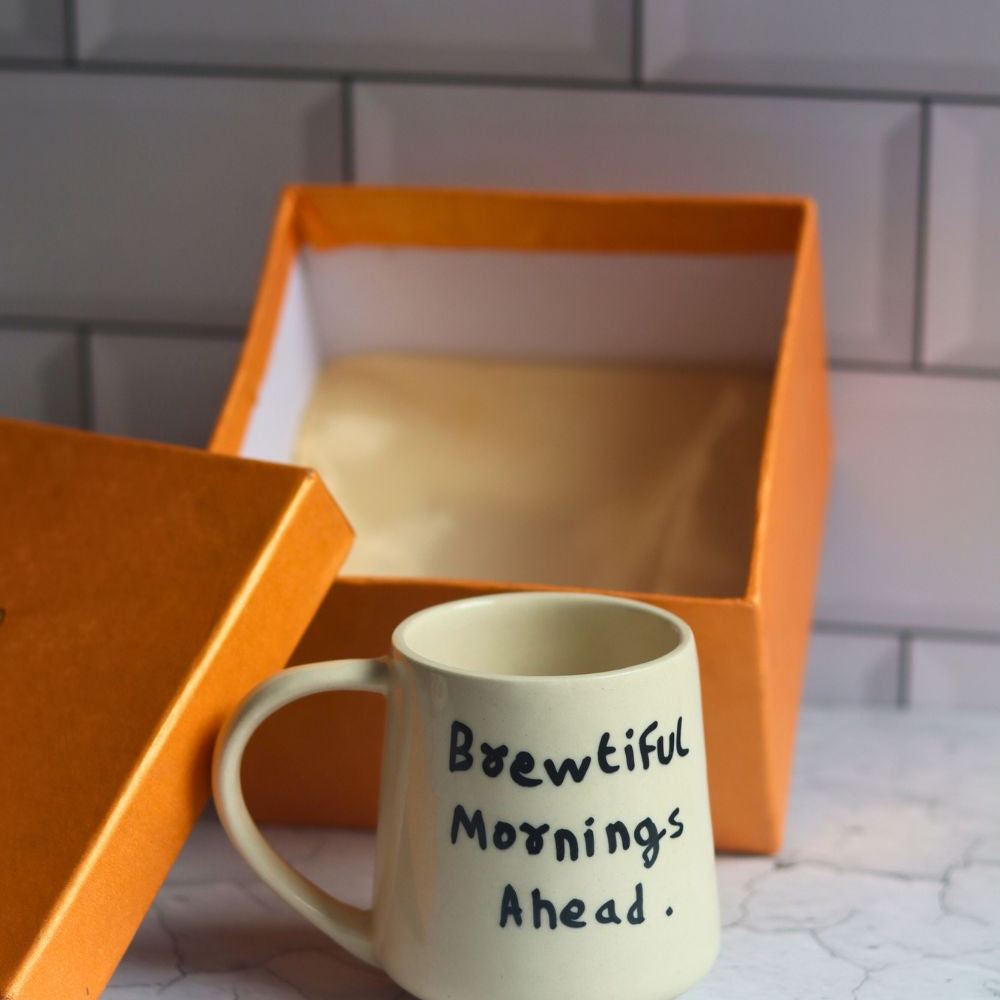brewtiful morning mug in a gift box made by ceramic 