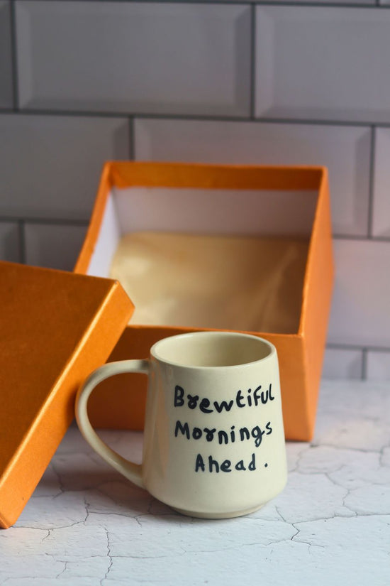 brewtiful morning mug in a gift box made by ceramic 