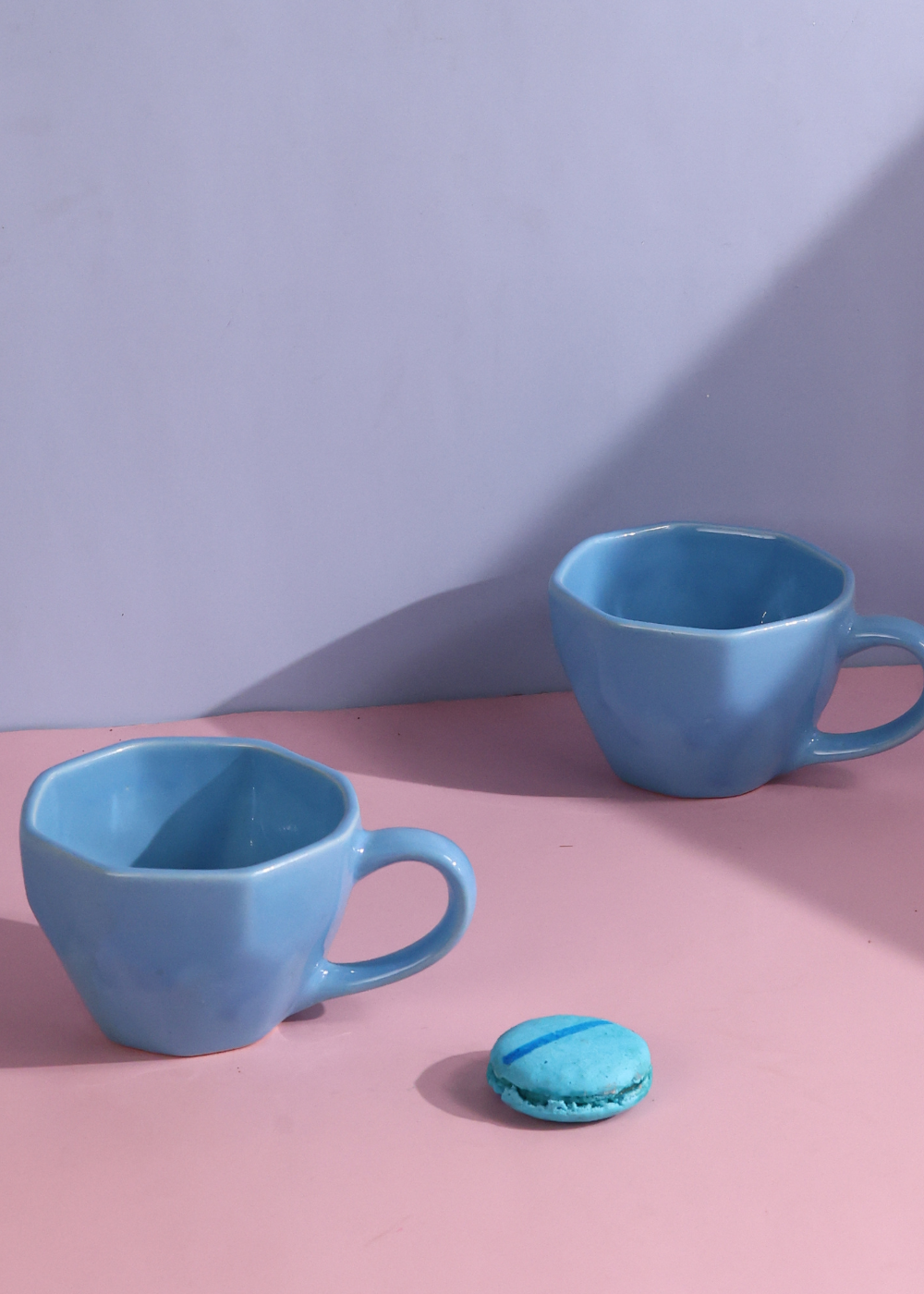 Handmade ceramic ocean blue mugs 