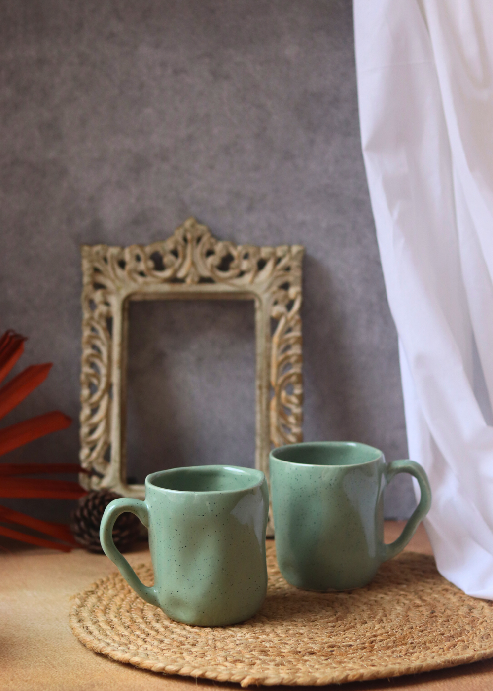 Sage Green Wavy Mug