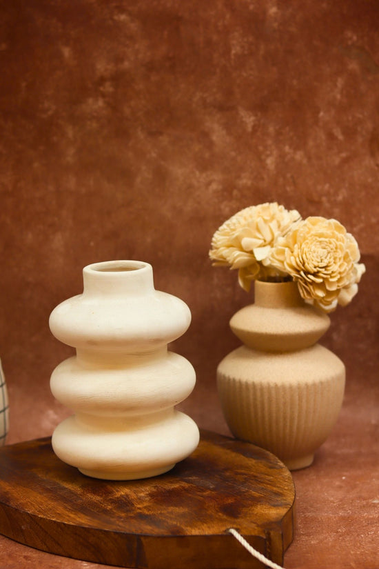 Isola & Sanded Moulded Vase combo handmade in India