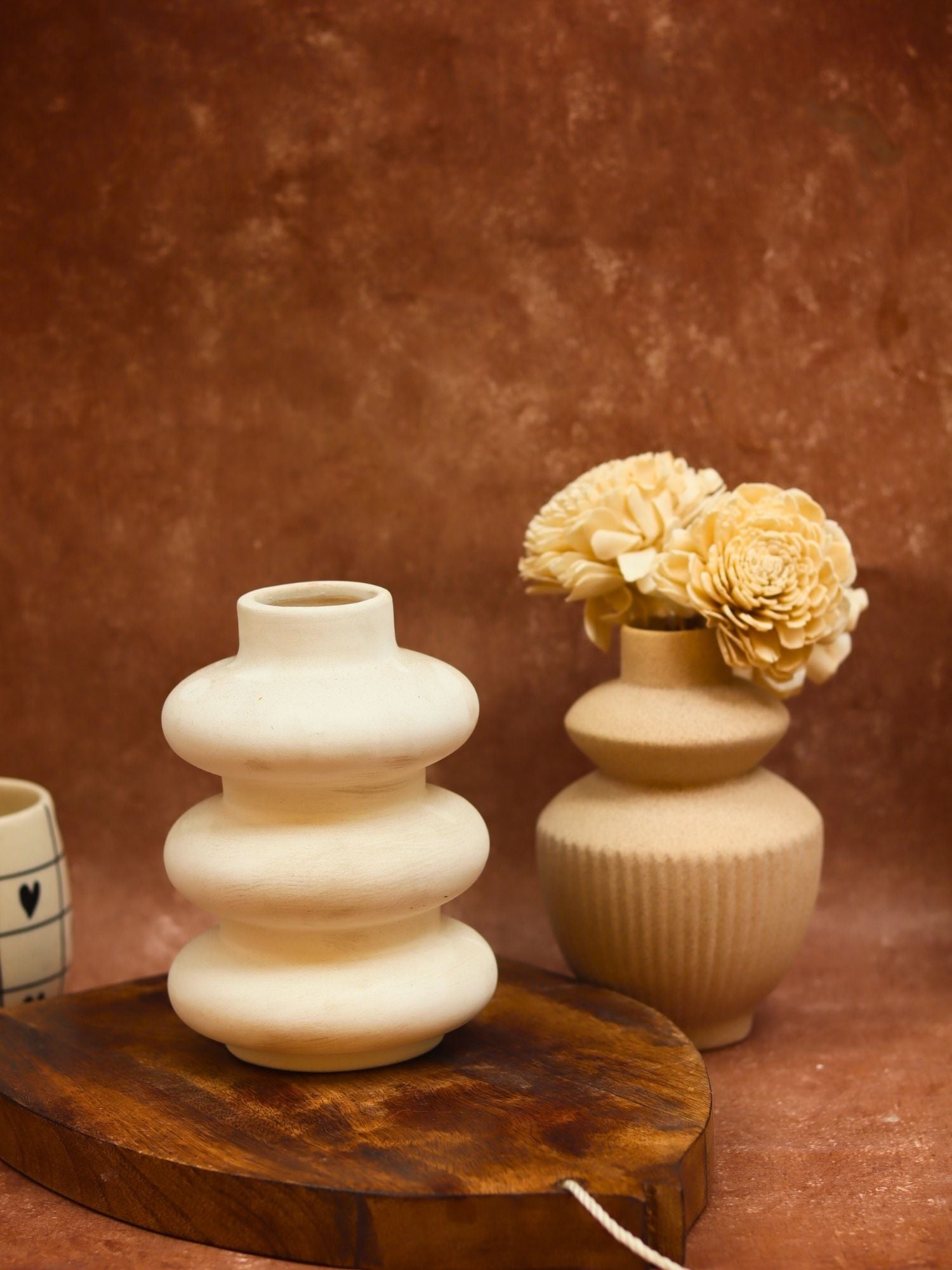 Isola & Sanded Moulded Vase combo handmade in India