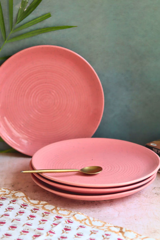 Set of 4 - Rosy Pink Dinner Plate with premium quality material