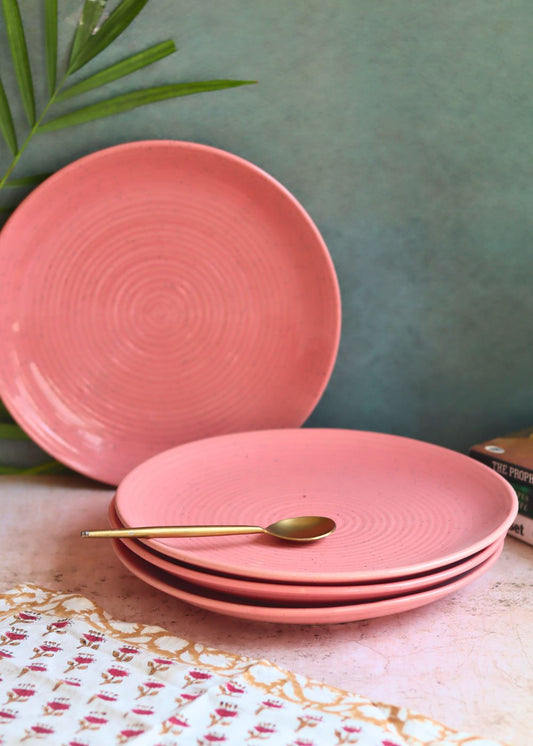 Set of 4 - Rosy Pink Dinner Plate with premium quality material