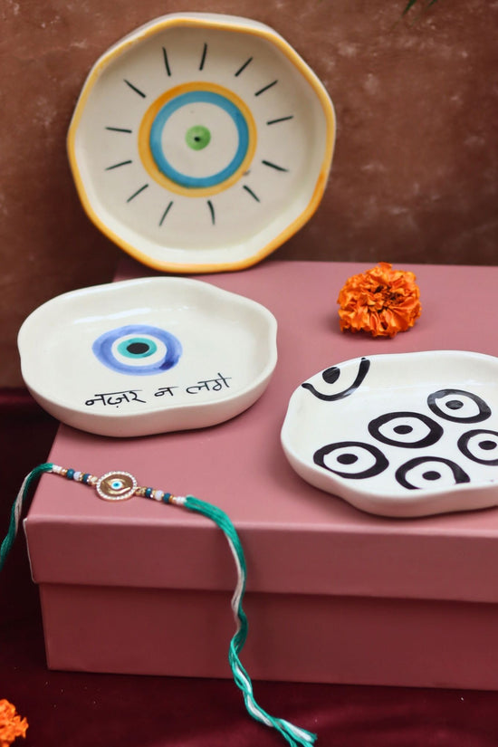 The Nazar Charm Luxe Rakhi Gift Hamper handmade in India