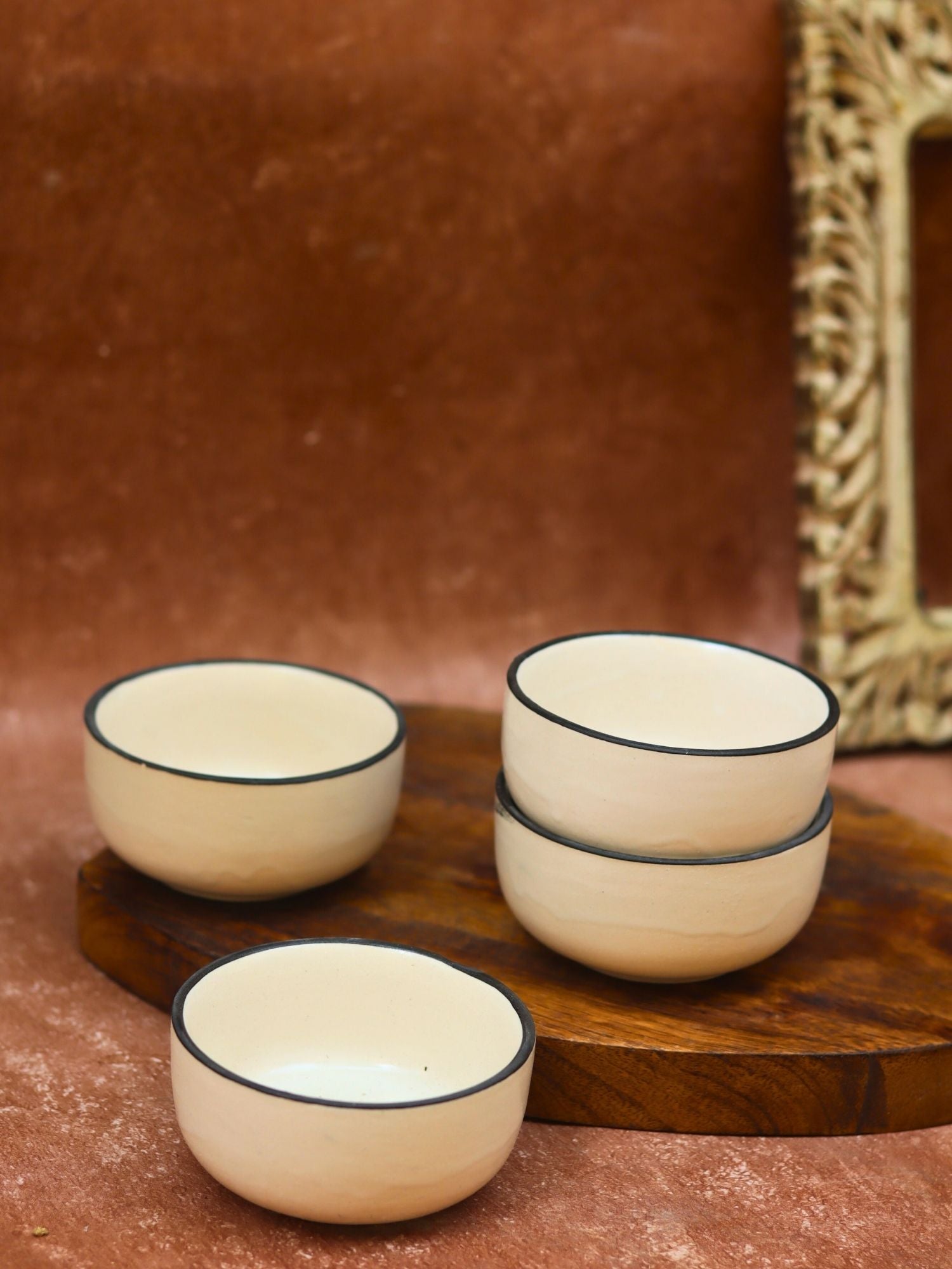 Set of 4 - Basic White Katori handmade in India