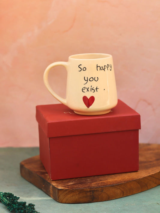 So happy you exist sweetheart mug in a Gift Box made by ceramic