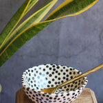 handmade black polka bowl