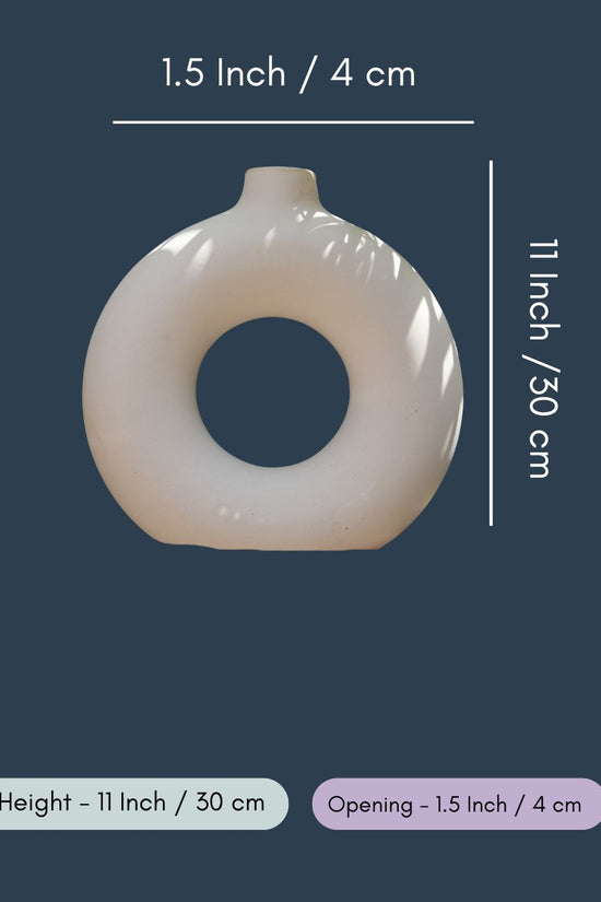Large Donut Vase - White