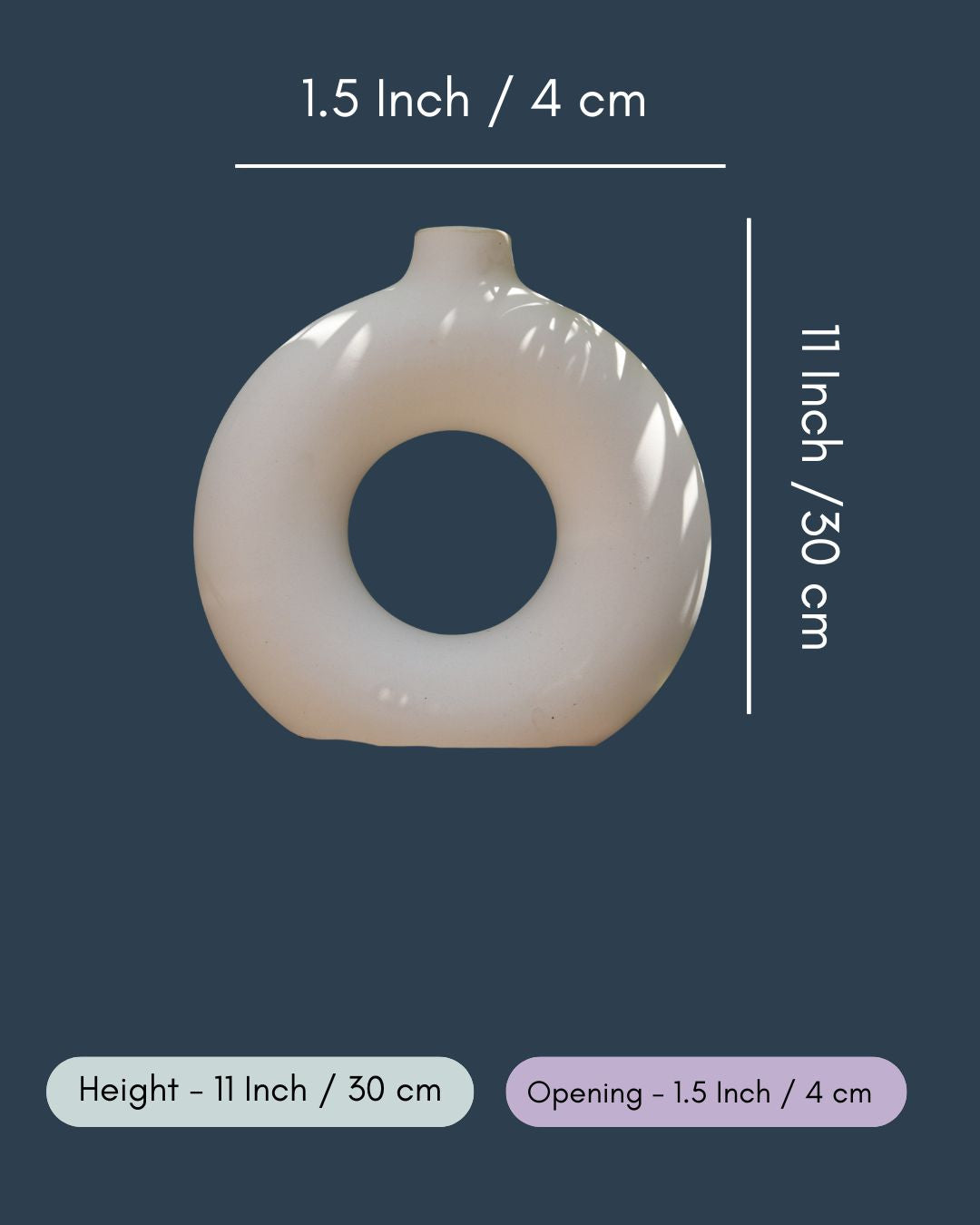 Large Donut Vase - White