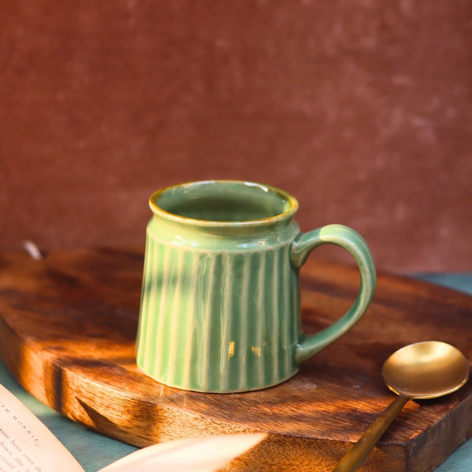 Handmade Basil Green Coffee Cup