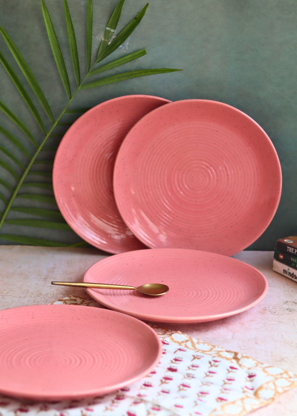 Set of 4 - Rosy Pink Dinner Plate made by ceramic