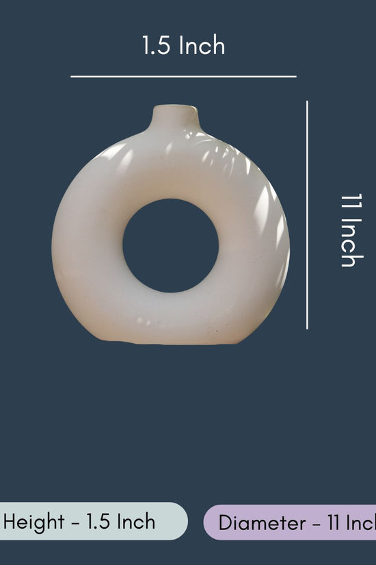 Large Donut Vase - White