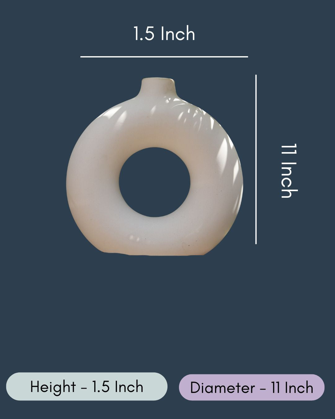 Large Donut Vase - White