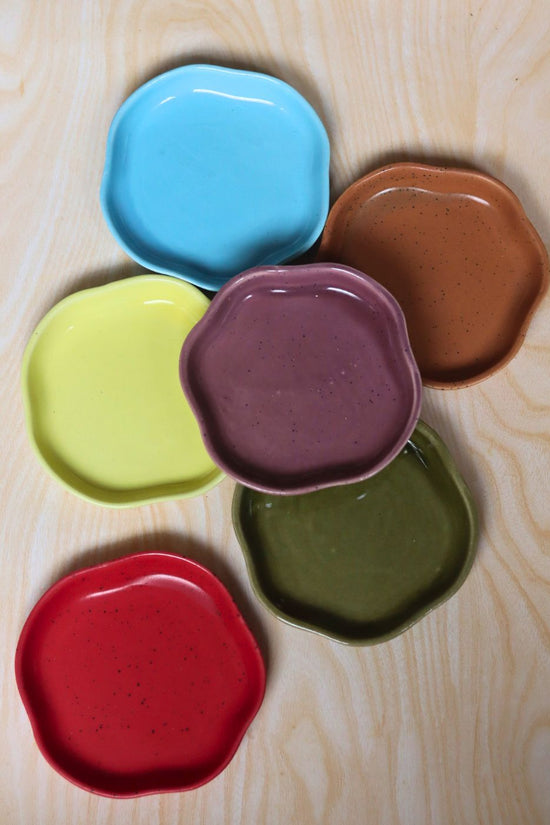 handmade Set of 6 Neutral Handmade Dessert Plates (for the price of 5)